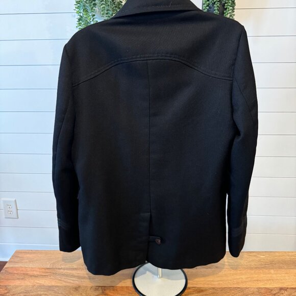 MENS COHESIVE Short Black Pea Coat - Picture 2 of 3